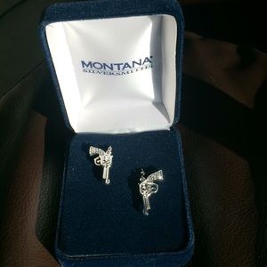 Silver Pistol Earrings